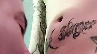 Broke inked dude gets hot with gay man cum in his mouth