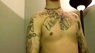 Broke inked dude gets hot with gay man cum in his mouth