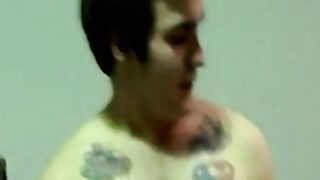 Black gay genuflect before a massive dick and sucks it