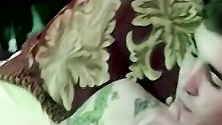 Black gay genuflect before a massive dick and sucks it