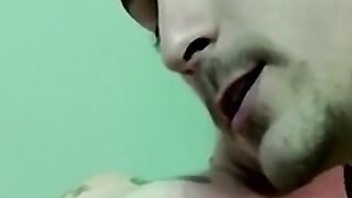 Black gay genuflect before a massive dick and sucks it