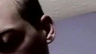 Skinny dude with his gay friend sucking his cock and cum