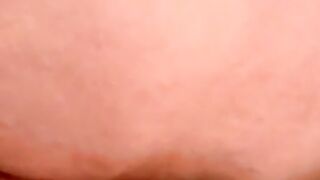 Attractive inked teen masturbates during an interview