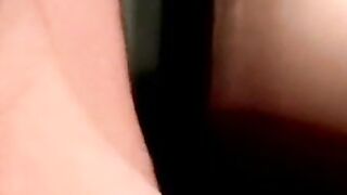 Attractive inked teen masturbates during an interview