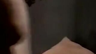 Attractive inked teen masturbates during an interview