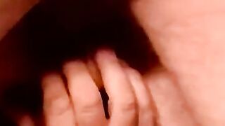Attractive inked teen masturbates during an interview