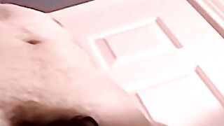 Black man with white man throatfucking and masturbating