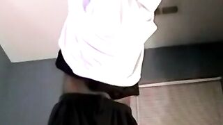 Black dude with dadbod sucks skinny dick while jerking off