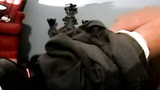 Black dude with dadbod sucks skinny dick while jerking off