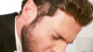 Suited Dario Beck got his hairy ass banged by pianist Oliver Marinho