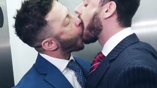 Sweaty fucking in the elevator by horny John Brachalli and Manuel  Reyes