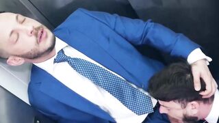 Sweaty fucking in the elevator by horny John Brachalli and Manuel  Reyes