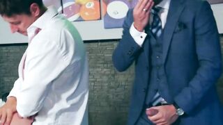 Hardcore spit roasting by hotties David Linset and Gustavo Cruz