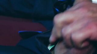 Hot threesome flip flop fucking by suited John Brachalli and David Linset