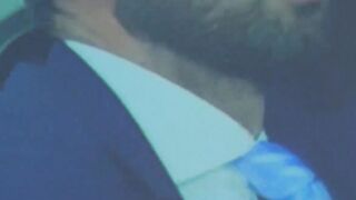 Hot threesome flip flop fucking by suited John Brachalli and David Linset