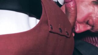 Hot threesome flip flop fucking by suited John Brachalli and David Linset