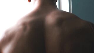 Muscular Phillipe Massa jacked his cock after his sweaty workout