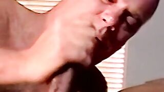 Black dude drops by to get some throat and feed me his cum