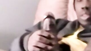 Nervous Isaac gets comfortable wanking off his BBC