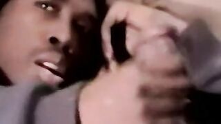 Nervous Isaac gets comfortable wanking off his BBC