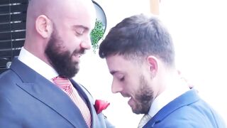 Rough face fucking on a valentines day by suited Bruno Max and Manuel Reyes
