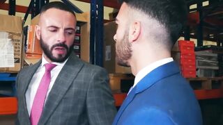 Suited Leo Rosso, Pol Prince ass breed after mutual dick sucking