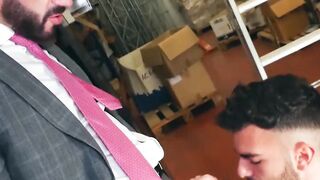 Suited Leo Rosso, Pol Prince ass breed after mutual dick sucking