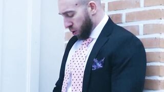Wild jerking and ass pumping by suited Diego Reyes and Manuel Scalco