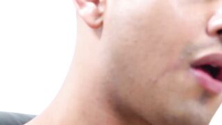 Young muscular Kenzo Alvarez passionately strokes his long thick cock
