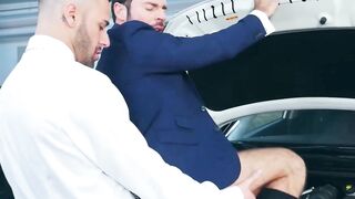 Car mechanic Gustavo Cruz fucked hard in the ass by hot Dario Beck