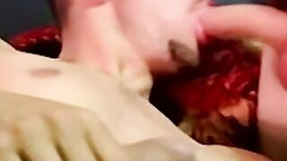 Hot daddy join two friends during their jerk off session