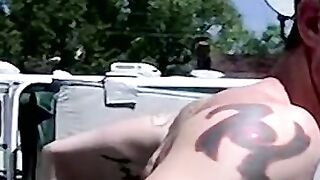 bareback fucking this inked dude hard til I cum in his ass