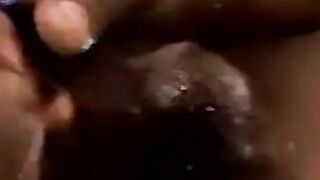 Big dude helps twink relax by sucking his thick black cock