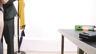 Sexy Mia Evans uses her charms to seduce the loan officer for a new apartment