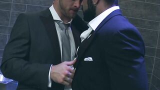 Man in suit Paul Wagner receives ass pounding by hunky Rogan Richards
