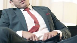 Hardcore anal drilling by suited Rocky Vallarta and sex sub Dew Dixon
