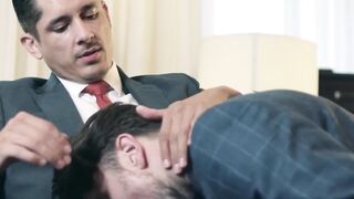 Hardcore anal drilling by suited Rocky Vallarta and sex sub Dew Dixon
