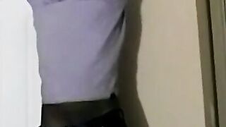 Hairy black guy jerks off his amazing cock