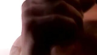 Tattoed guy jerks off his amazing and big dick