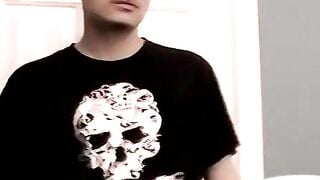 Big dicked lad jerks off hard and passionately