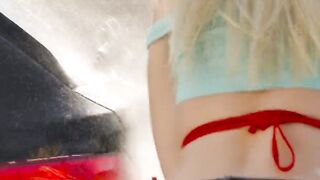 Soapy car wash rewarded with big dicking