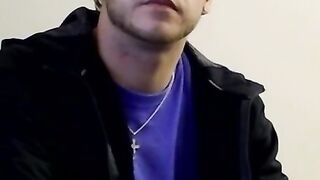 Hung amateur dude jerks off and sprays cum on his buddy