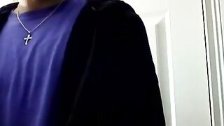 Hung amateur dude jerks off and sprays cum on his buddy