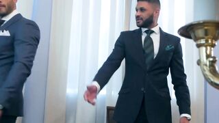 Horny businessmen Andy Star and Pierre Alexander fucking raw