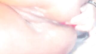 BBW Latina Jhulieta toys ass and pussy closeup on webcam