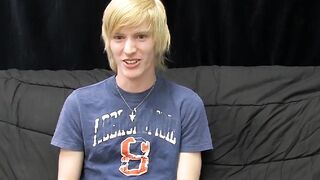 Kinky tattooed twink Dustin jerking off in passionate solo