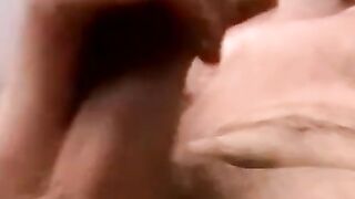 Deviant hung amateur strips naked and beats his fat cock