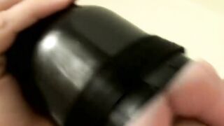 Straight hunk Wolfe Gunmetal strokes before fleshlight plow