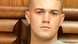 Handsome Bryce Corbin humps the pillow before masturbation