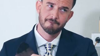Kinky businessman Marco Napoli deepthroats throbbing cock